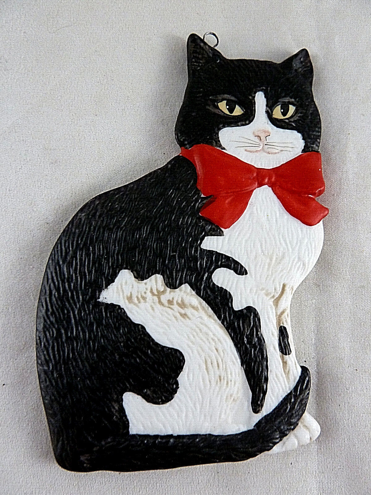 Primary image for Vintage Kitty Cucumber Christmas Ornament 1984 Schmid Gorden Fraser Cat 3.5" 