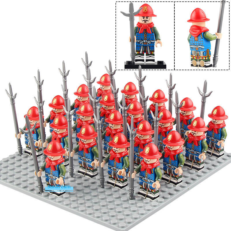 Ancient Chinese War Ming Dynasty Army Lego Moc Minifigures Toys Set 21Pcs Building Toy
