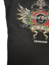 NWT Hard Rock Cafe Edinburgh Black Ribbed Tank Top Women L HRC All is One Roses image 7