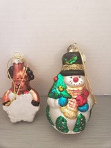2 Older Christmas Ornaments Snowman and Dog  - $20.00