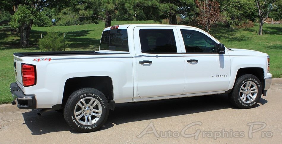 Chevy Silverado GMC Sierra Upper Pin Striping Vinyl Graphics Decal Kit ...