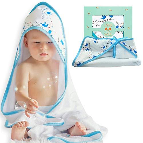Extra Soft Hooded Baby Bath Towel & Washcloth Set Hypoallergenic