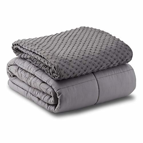 Leniio Weighted Blanket with Removable Duvet Cover for Adults - 400 TC