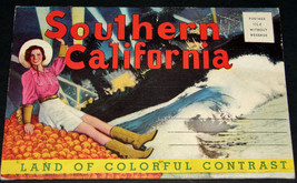 SOUTHERN CALIFORNIA Antique POSTCARD FOLDER Longshaw Card Co Train Los A... - $16.99
