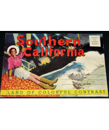 SOUTHERN CALIFORNIA Antique POSTCARD FOLDER Longshaw Card Co Train Los A... - $16.99