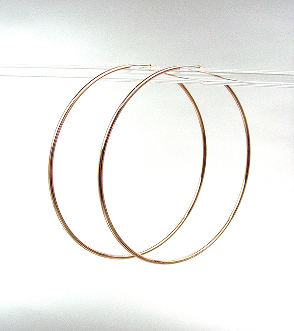 Primary image for CHIC Lightweight Thin Rose Gold Continuous INFINITY 2 1/2" Diameter Hoop Earring