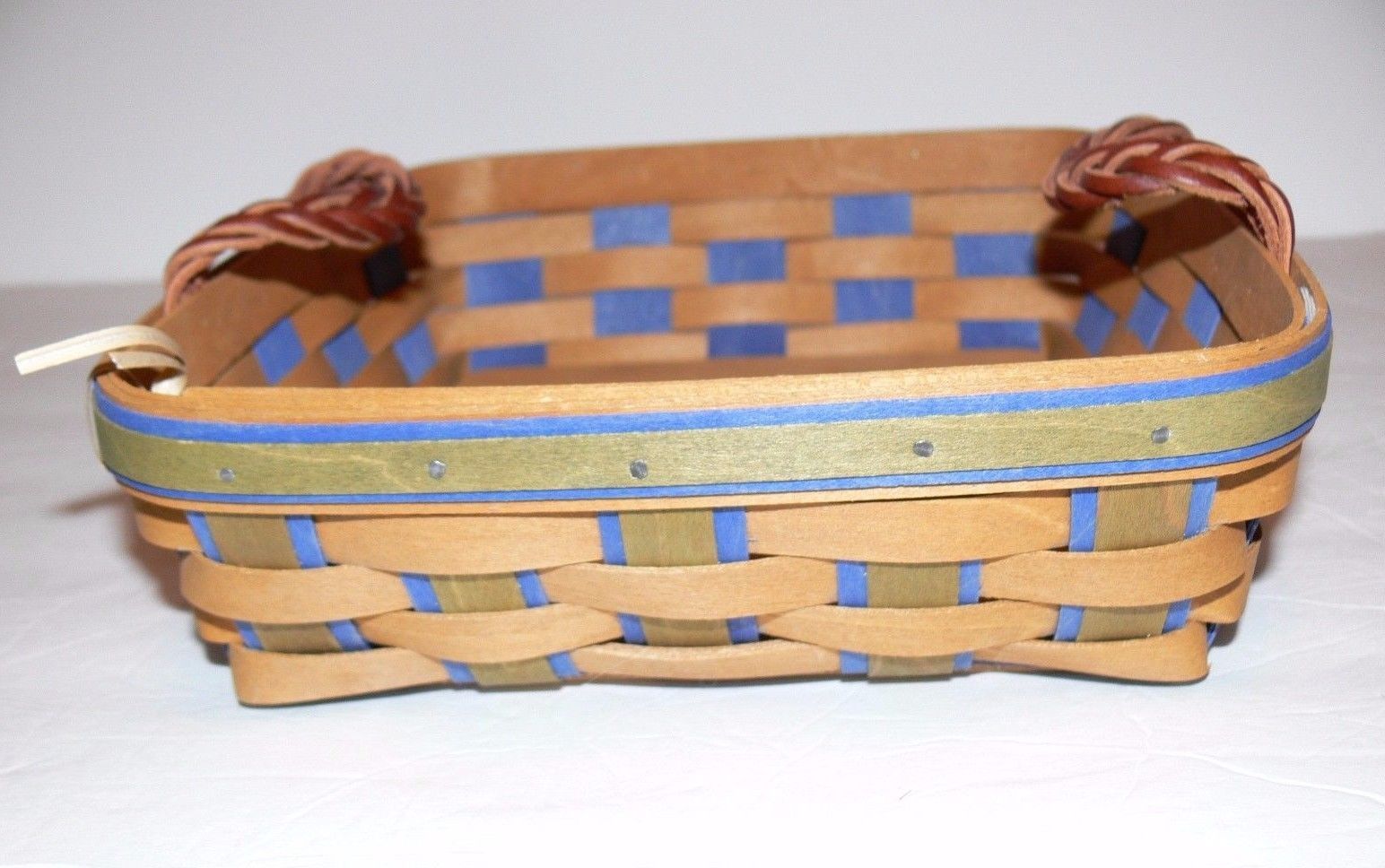 LONGABERGER Small Square BOTANICAL WEAVE SERVING BASKET mc 2005Now