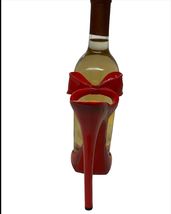 Stiletto Shoe Wine Bottle Holder Red Bow Heel Poly Resin Woman Bar Bachelorette image 5