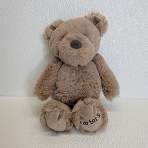 Carters Brown Teddy Bear Plush 9&quot; Embroidered Paw Baby Toy Stuffed Anima... - $16.85