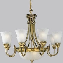 Victorian-era Details Antiqued Patina Finish Brass Chandelier Light P4110-37 - $1,153.05