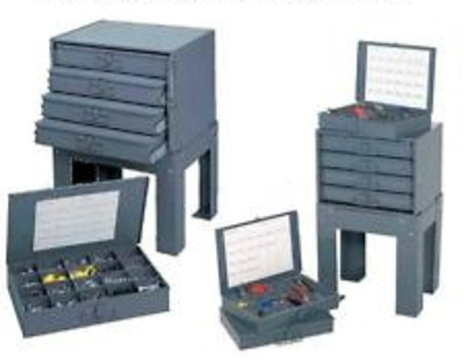 4 Durham Large Compartment Box Steel Bin Parts Storage Other