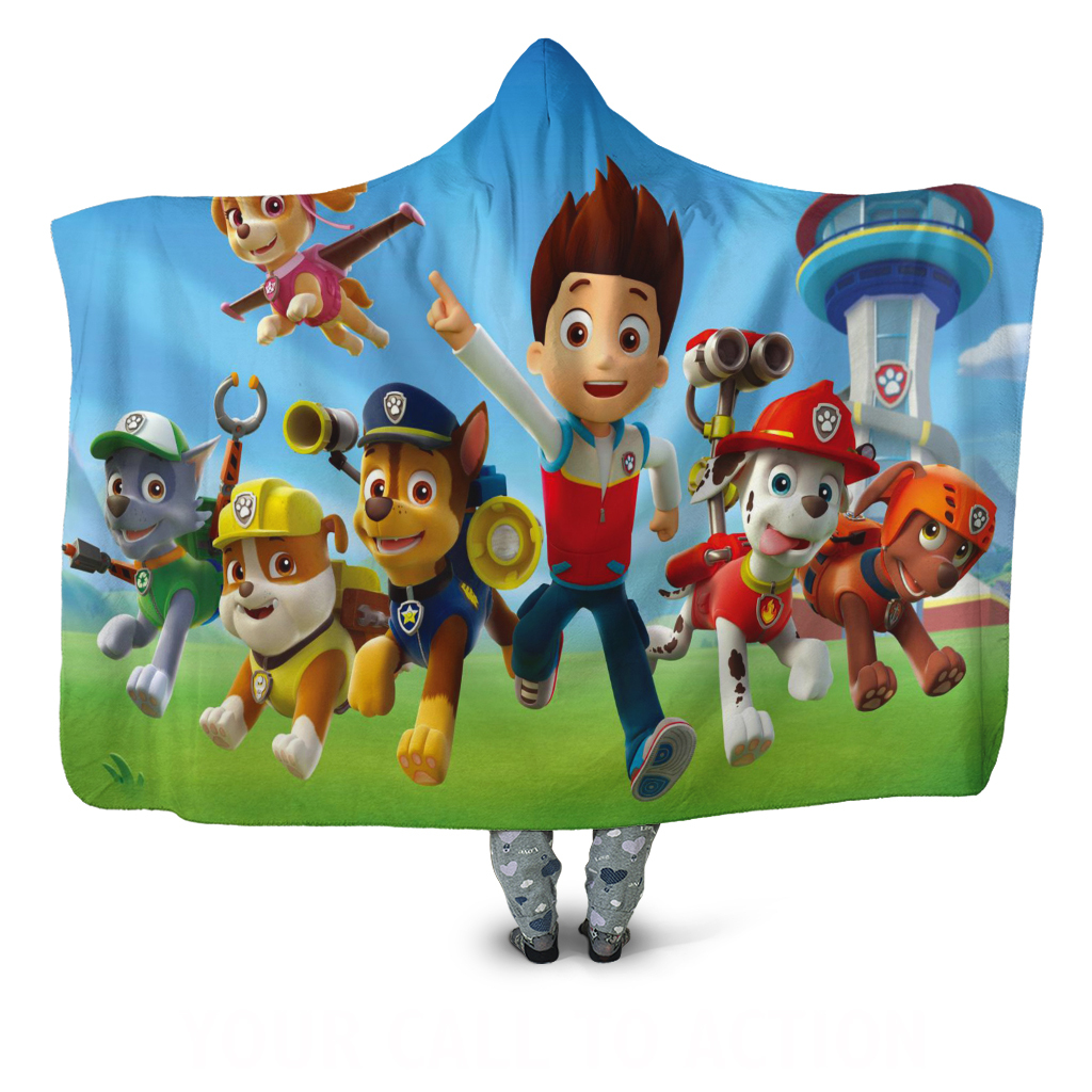 paw patrol hooded blanket