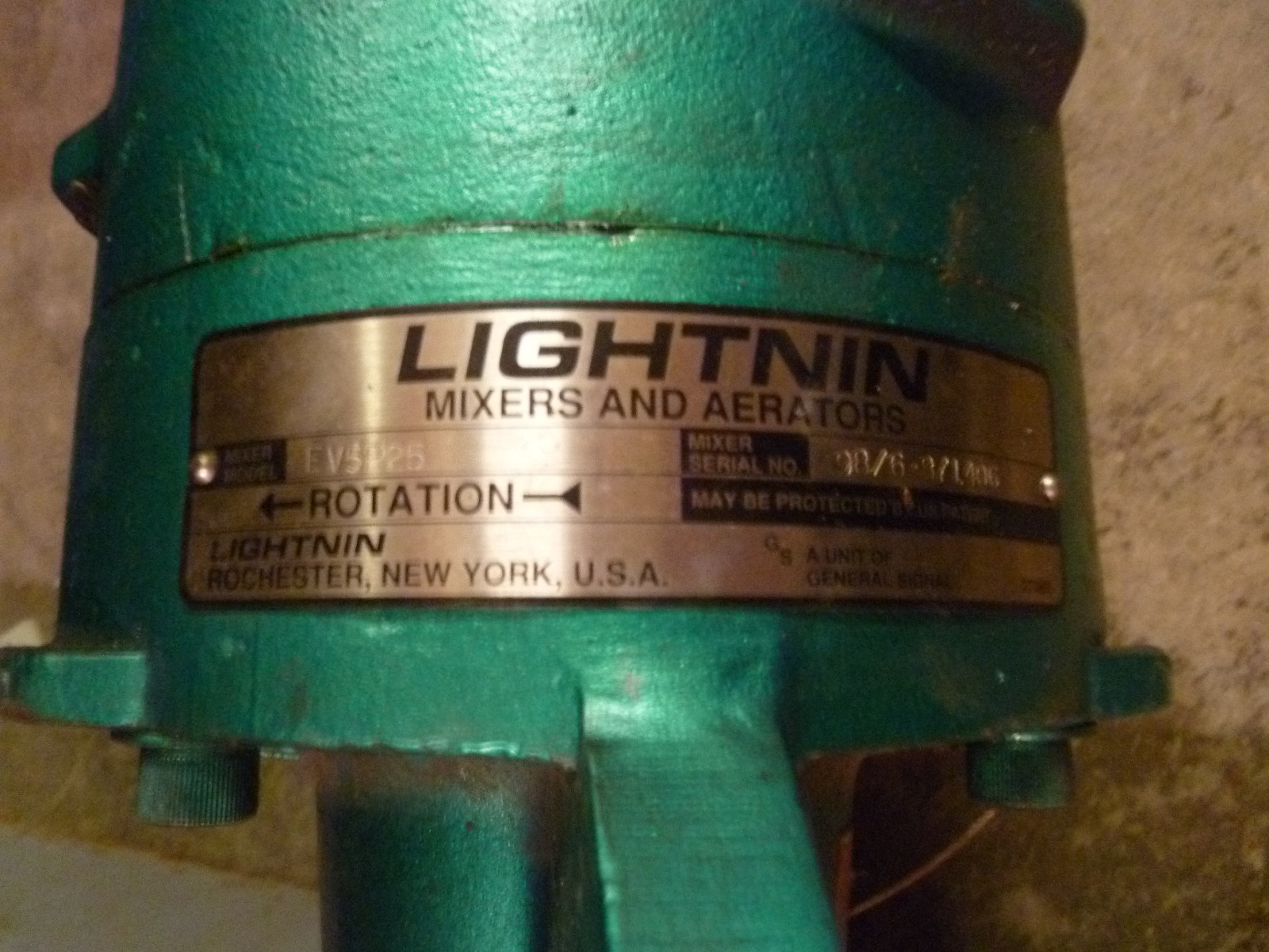 Lightnin Paint Mixer Stirrer EV5P25 Rotation Aerators Mansfieldfw