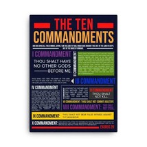 Ten Commandments Canvas Print Scripture Wall Art Christian Home Decor - $75.98+