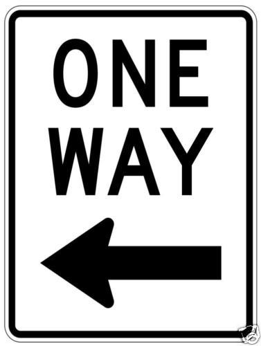 ONE WAY LEFT STREET SIGN 18