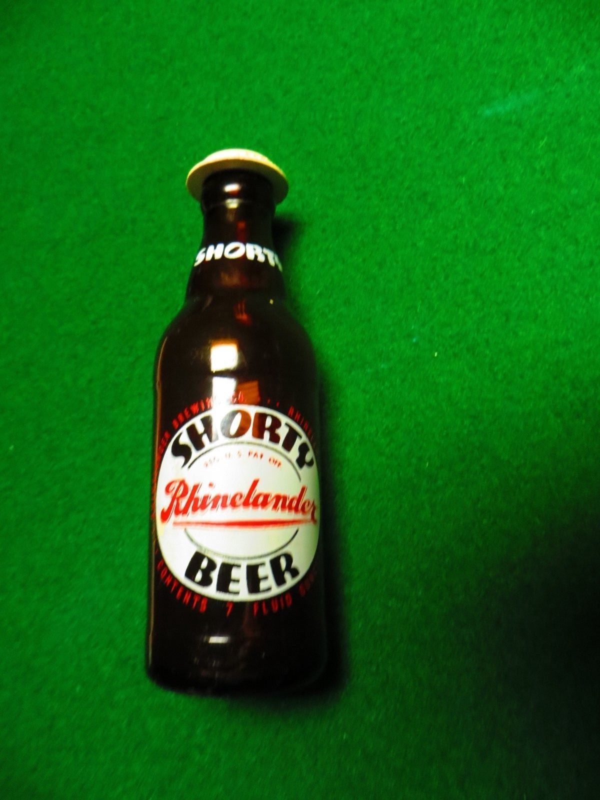 Rhinelander shorty beer bottle salt shaker 1950 duraglas bottle amber ...