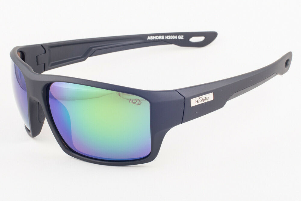 H2Optix ASHORE H2004 Matte Black / Brown Green Flash Mirror Polarized Sunglasses