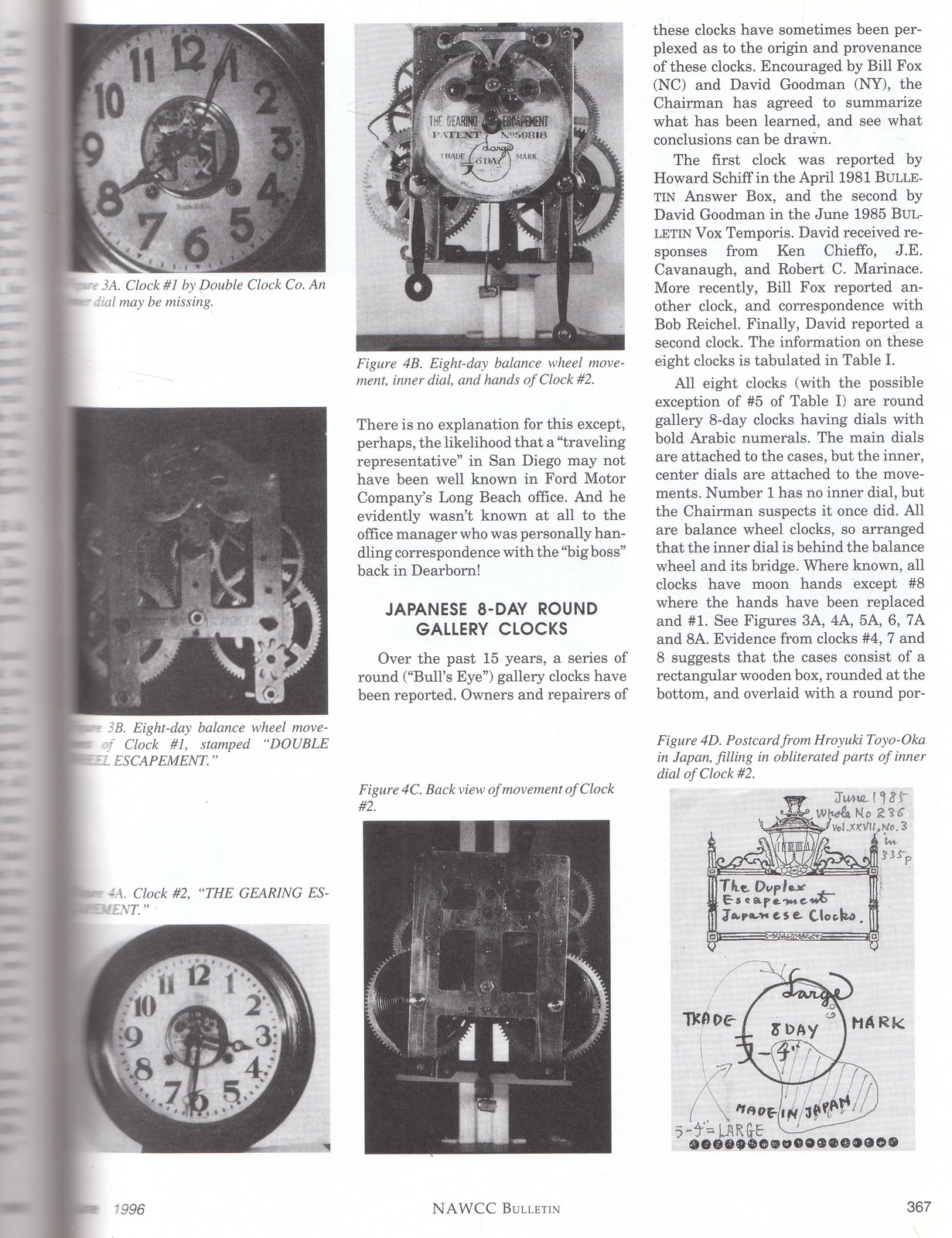 June 1996 Issue the Clock and Watch Collectors Magazine Nawcc Bulletin Magazine Back Issues