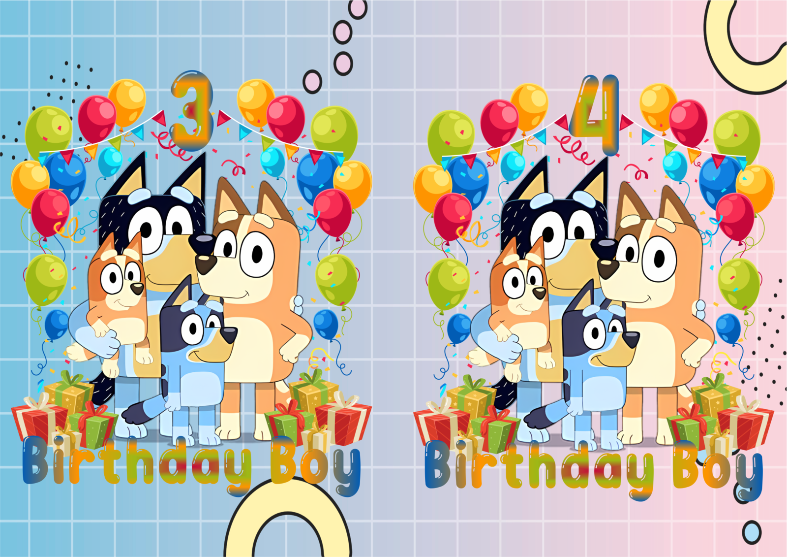 Bluey Iron On Transfer / Bluey Family Set TShirt / Birthday Shirt