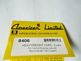 American Limited # 8406 Operating Diaphragms For Heavyweight Cars Black N-Scale image 1