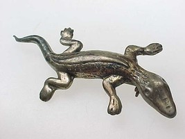 Vintage Sterling Silver Lizard Brooch Pin   2 1/4 Inches Long   Free Shipping - $55.00