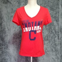 MLB Cleveland Indians Majestic Women's Large V-Neck T-Shirt - $7.70