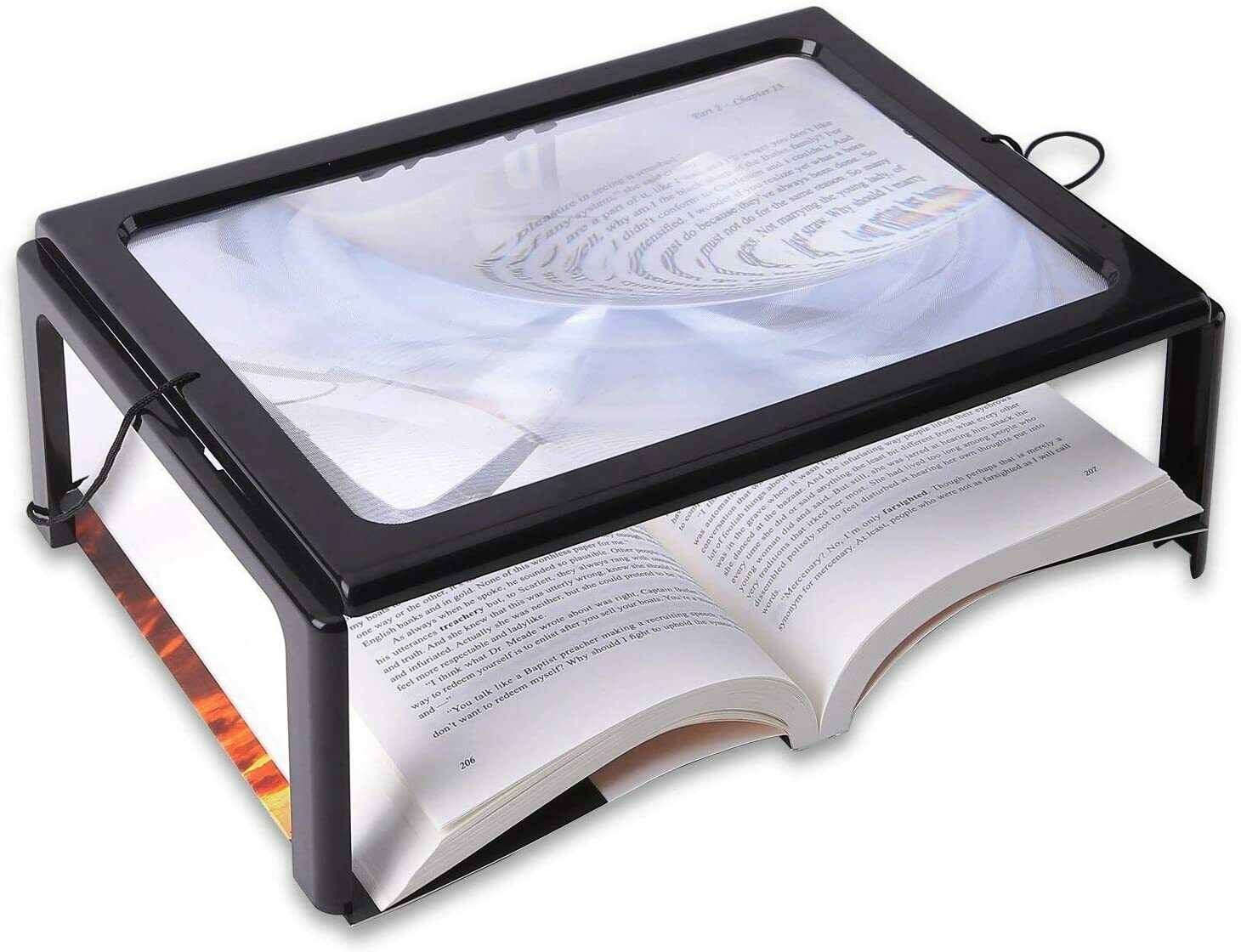 Glass, Hands Free, Foldable, Rectangular Full-Page Magnifier - Low ...