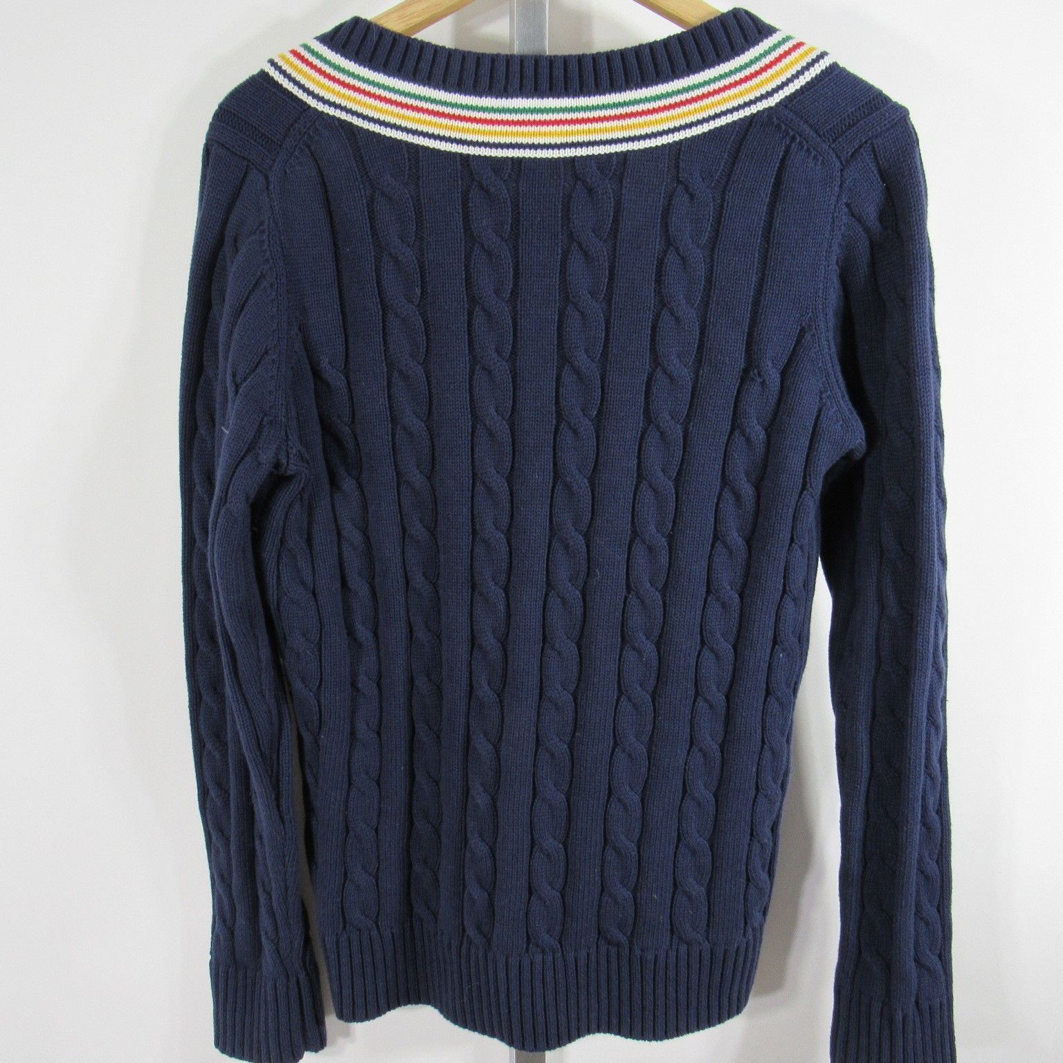 Hudsons Bay Company Sweater Womens Large L Cable Knit V Neck G56 Sweaters