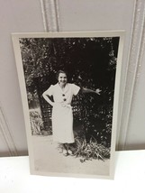 Vintage Photograph Smiling Woman 1937 Snapshot Candid Black White 22587 - $14.84