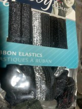 Goody Ouchless Ribbon Elastics Hair Tie, 3 Pcs #06965 Black & Silver (LOT OF 3) - $14.01