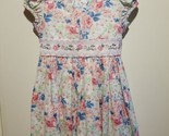 Bonnie Jean Girl&#39;s Dress Size 5 Pink Blue Embroidered Flowers Smocked Wa... - $29.70