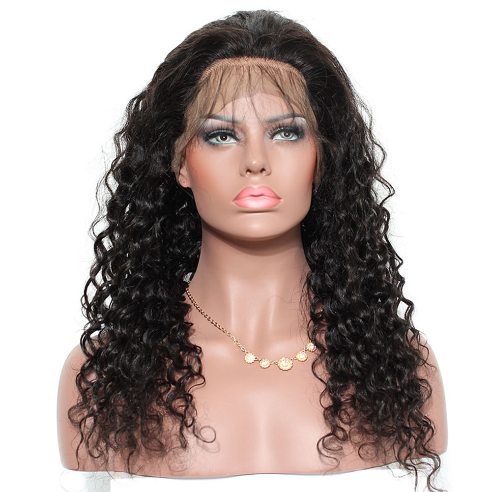 Loose Curl Full lace Human Hair Wigs Natural Color with Baby Hair ...