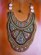 Vintage Cleopatra necklace - Dramatic rhinestone collar - statement bib ... - $125.00