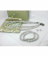 NWT - HONORA Ringed Cultured PEARLS JEWELRY SET Necklace Earrings and Br... - $245.00