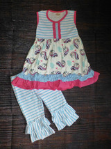 NEW Boutique Unicorn Tunic Dress Capri Leggings Girls Outfit Set - $11.04