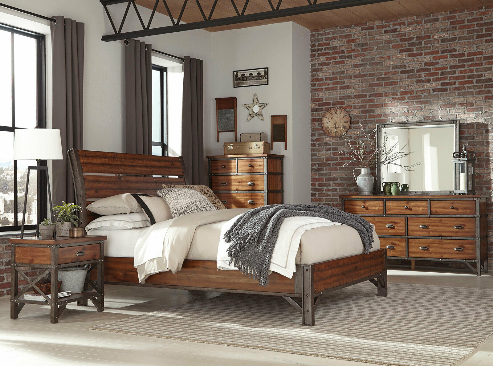 Industrial style bedroom set