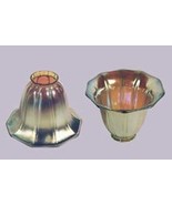Art Glass Favrile Gold or Blue Coral Bell Shade - $108.00