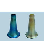 Art Glass Favrile Gold &amp; Blue Standard Lily Tiffany Steuben  - $58.00