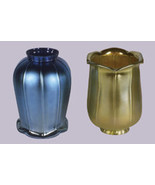 Art Glass Favrile Gold or Blue Tulip Shade - $128.00