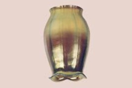 Art Glass Favrile Gold or Blue Small Tulip Shade - $128.00