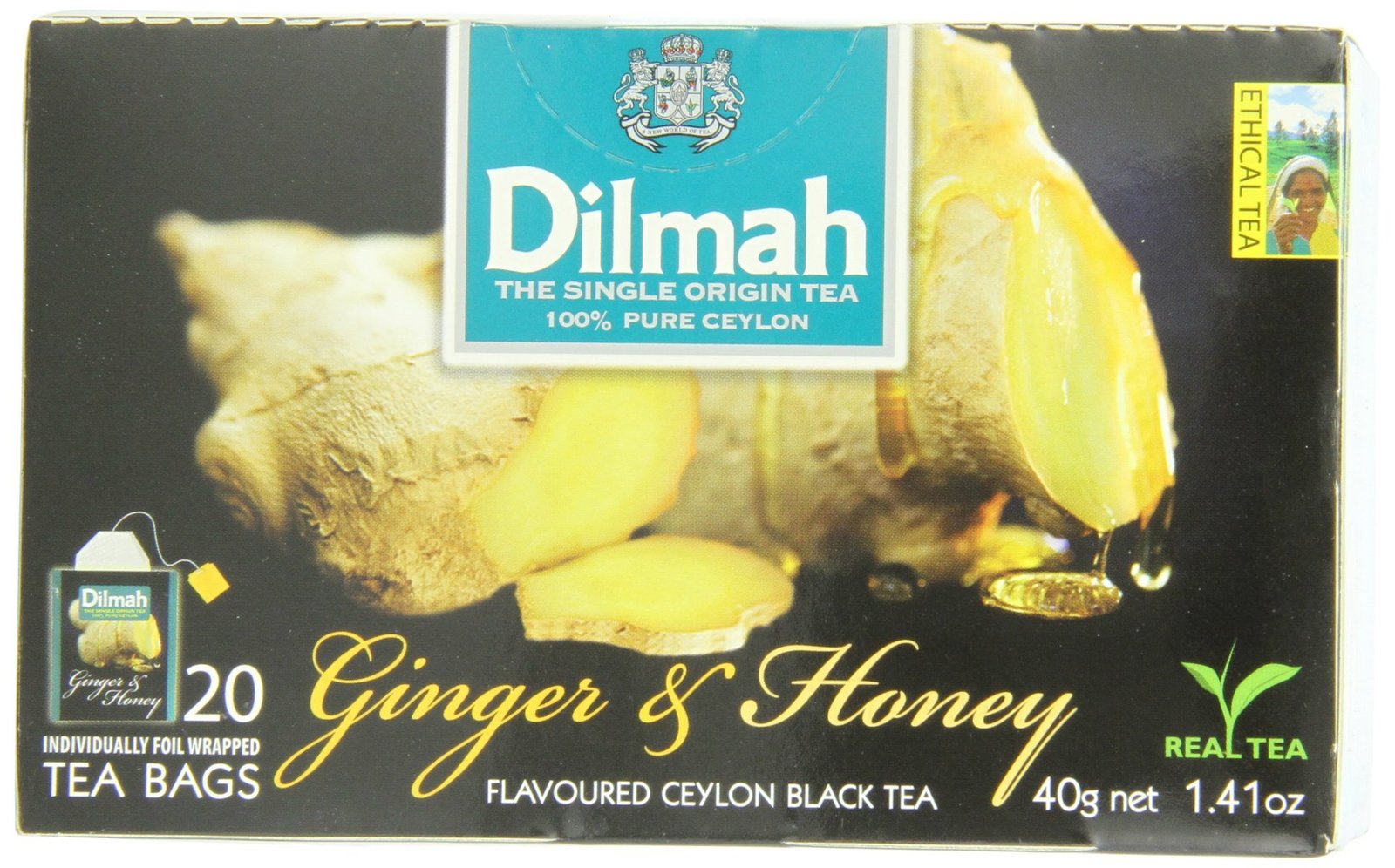 Dilmah Fun Teas, Ginger and Honey, 3.20Ounce Boxes (Pack of 6) Food
