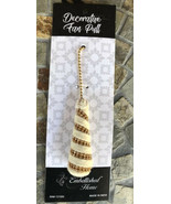 Elegant Ceiling Fan Pull Chain Ivory Gold Rhinestones Home Decor New Unu... - $14.25