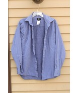 Men&#39;s CALVIN KLEIN 100% Cotton Large Lg L  Multiple Blue Striped Shirt - $28.60