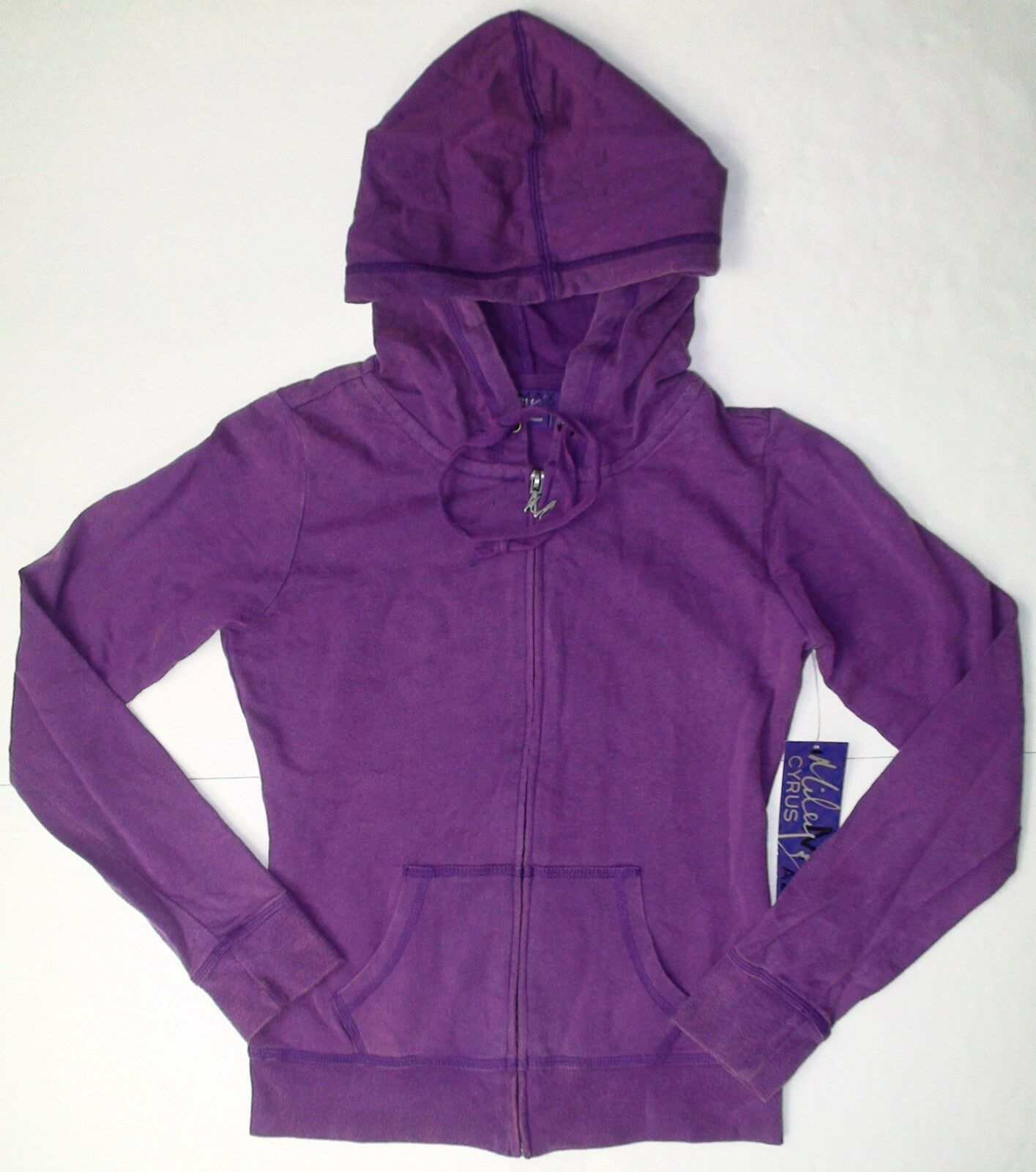 Juniors Miley Cyrus Acid Washed French Terry Hoodie Hooded Full Zip