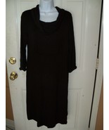 LIZ LANGE MATERNITY BLACK COWL NECK 3/4 SLEEVE DRESS SIZE M WOMEN&#39;S NEW - $30.71