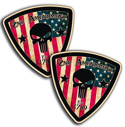 Rustic Skull Shield 2nd Amendment (2 PACK) by StickerDad vinyl Hard Hat ...