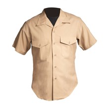 Us Navy Creighton Short Sleeve Size 34 Navy Usn Tan Regulation Shirt - $15.38