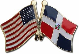 Pack of 50 USA American Dominican Republic Friendship Flag Hat Cap lapel Pin - £51.14 GBP