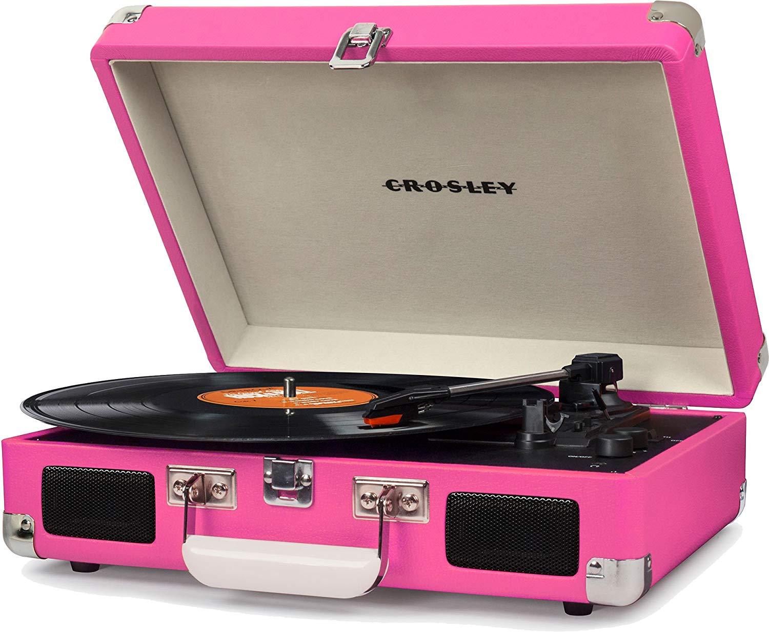 PORTABLE STEREO RECORD PLAYER HOT PINK TURNTABLE ELVIS PRESLEY 3 SPEED ...