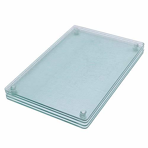 Square Clear Tempered Glass Cutting Board Set 4 Pcs 7 75“x11 75 Tableware Kit Cutting Boards